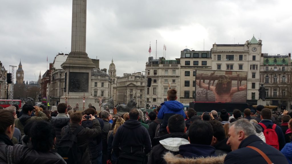 Trafalgar Square and the Passion Play, London, England