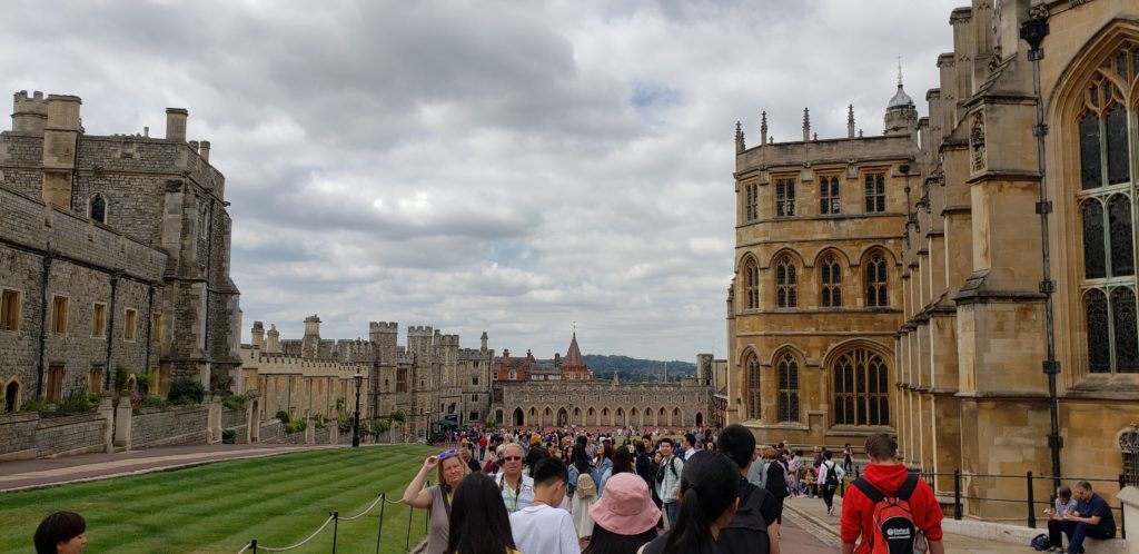 Crowds at Windsor Castle, London, England, Summer Three-city tour