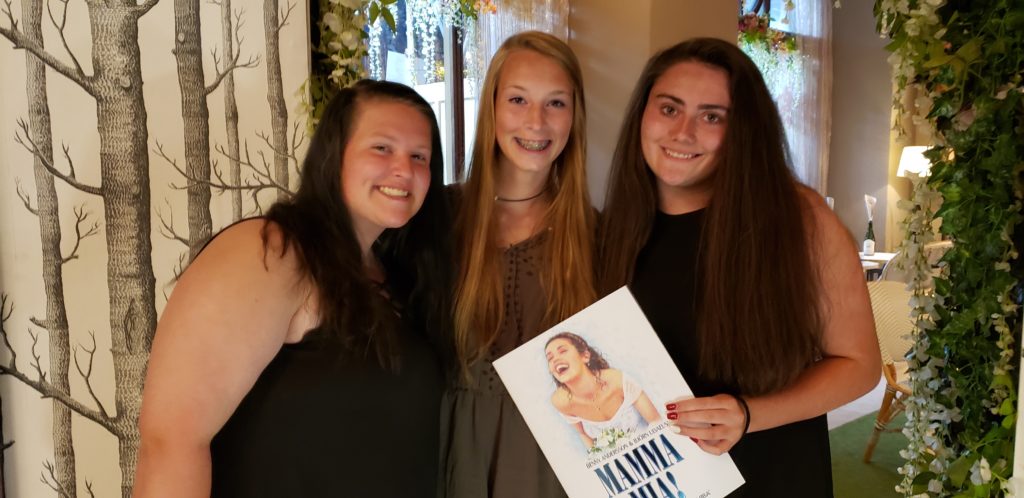 Girls after seeing Mama Mia in London, England, Summer Three-city tour