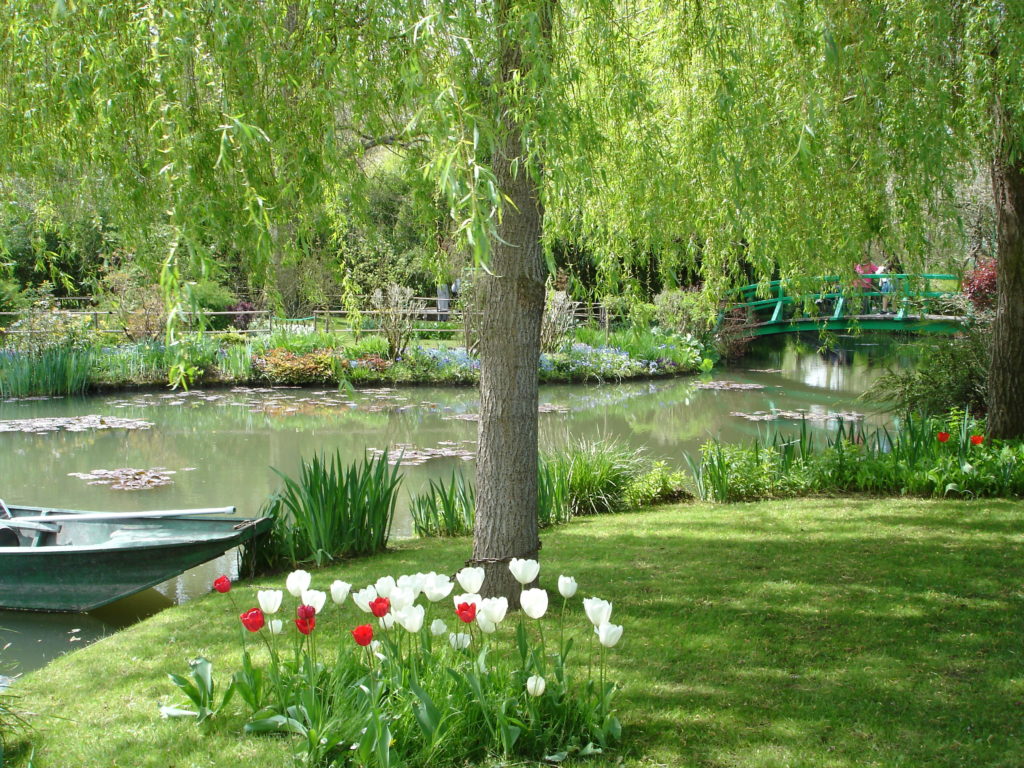 Lily pond and Japanese bridge, Monet's home, Giverny, France